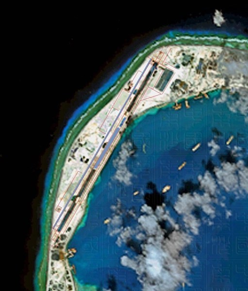 美济岛12月13日最新卫星照,机场建设已初见雏形